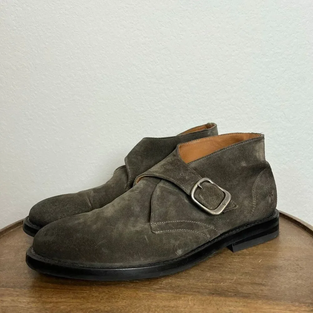 Frye William Monk Strap Chukka Boot Suede Men’s 8 D